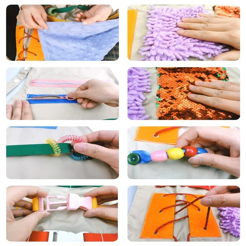 Tablier Sensoriel Multi-Activités - Stimulation Tactile et Motricité – Image 6